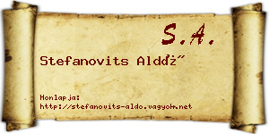 Stefanovits Aldó névjegykártya